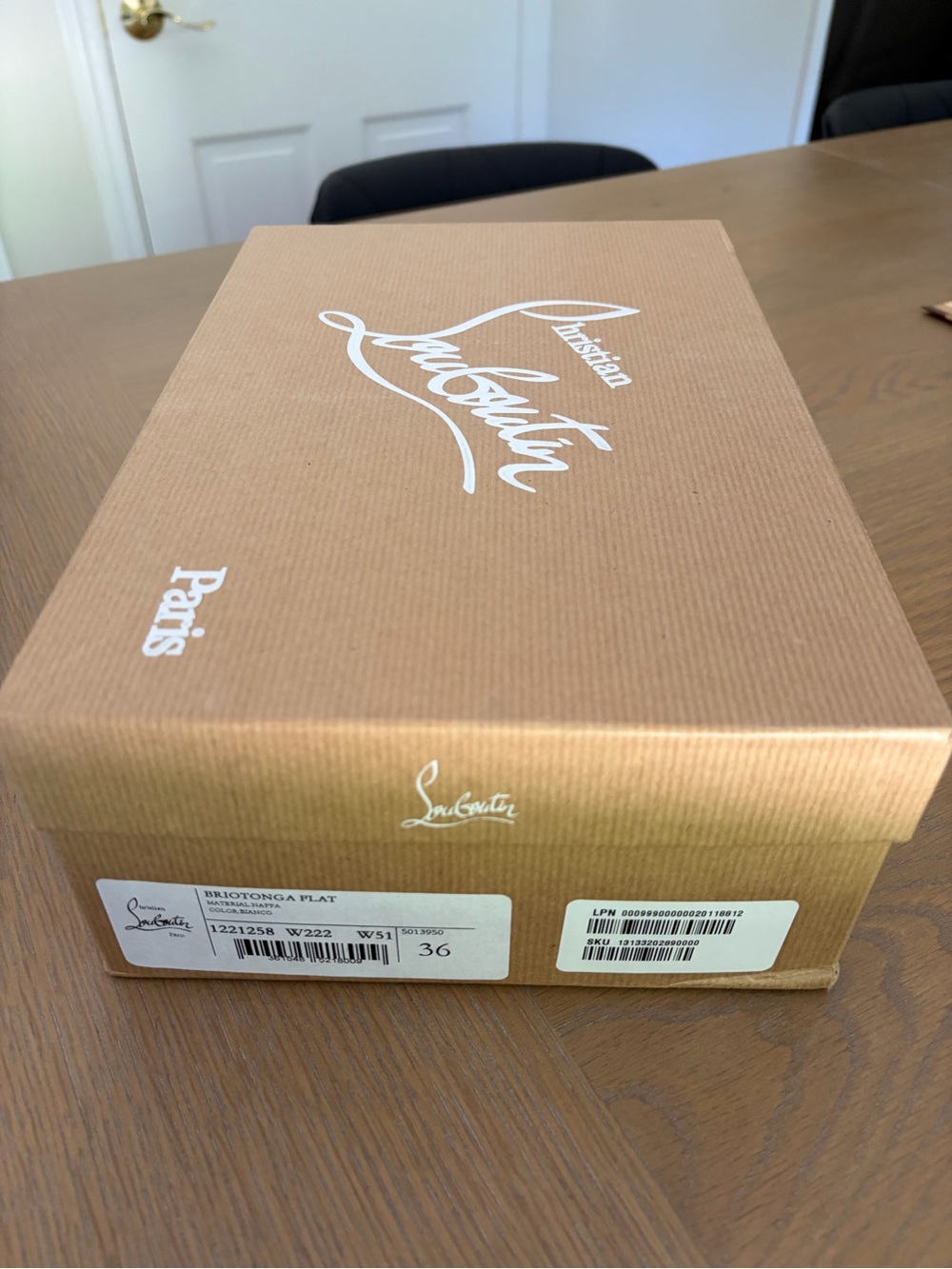 Christian Louboutin Tan Branding Shoe Box with White Logo